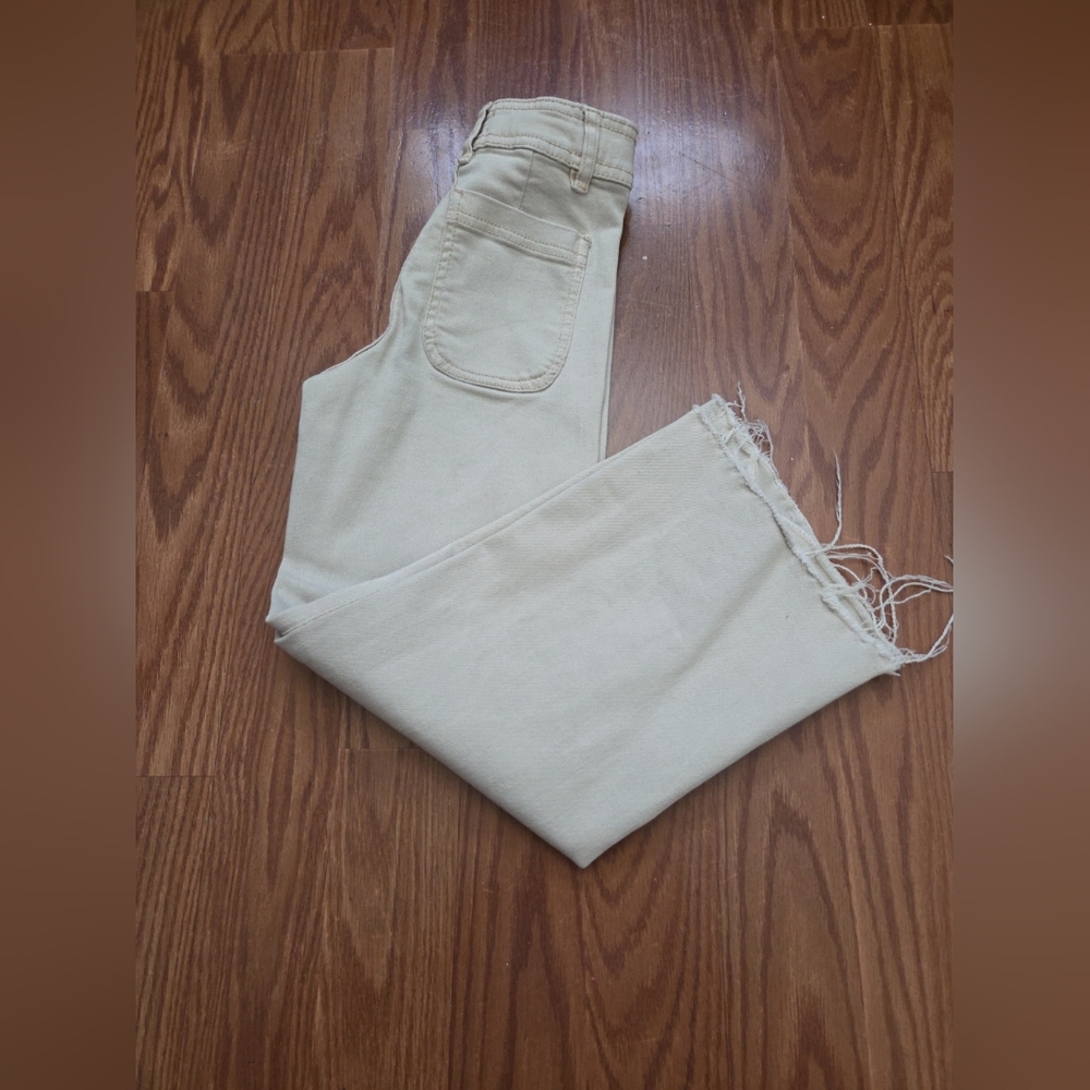 Zara Tan Marine Denim Pants‎ Size 8 Girls